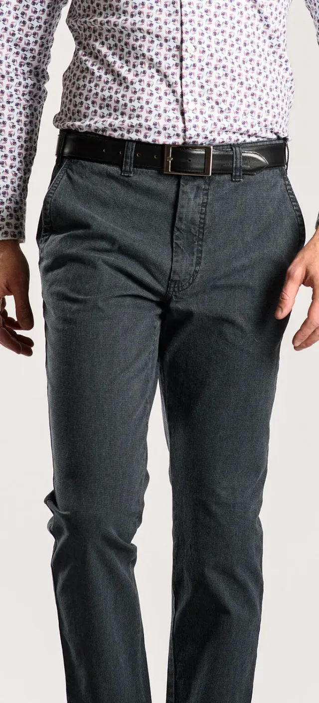 Alain Delon chinos pantalone grigio cotone elasticizzato slim