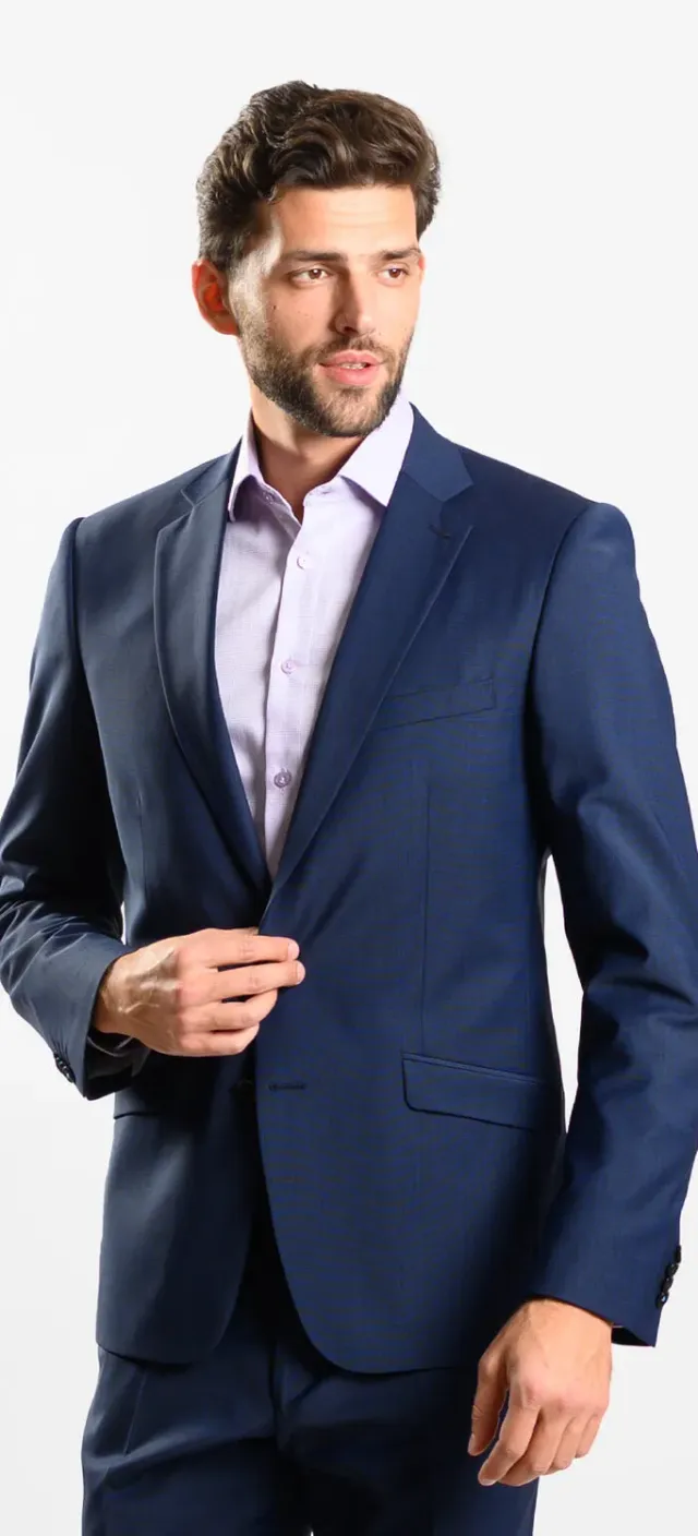 Alain Delon abito blu slim fit uomo XL elasticizzato