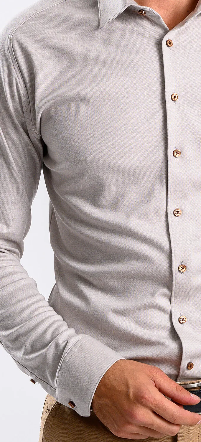 Alain Delon Camicia Extra Slim Fit Beige Anti Piega