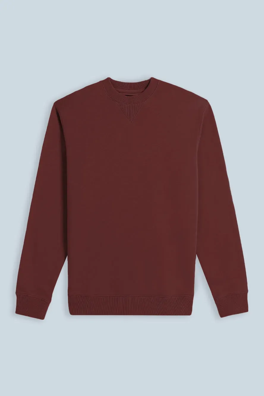 Sonny Bono Basic felpa girocollo bordeaux tinta unita
