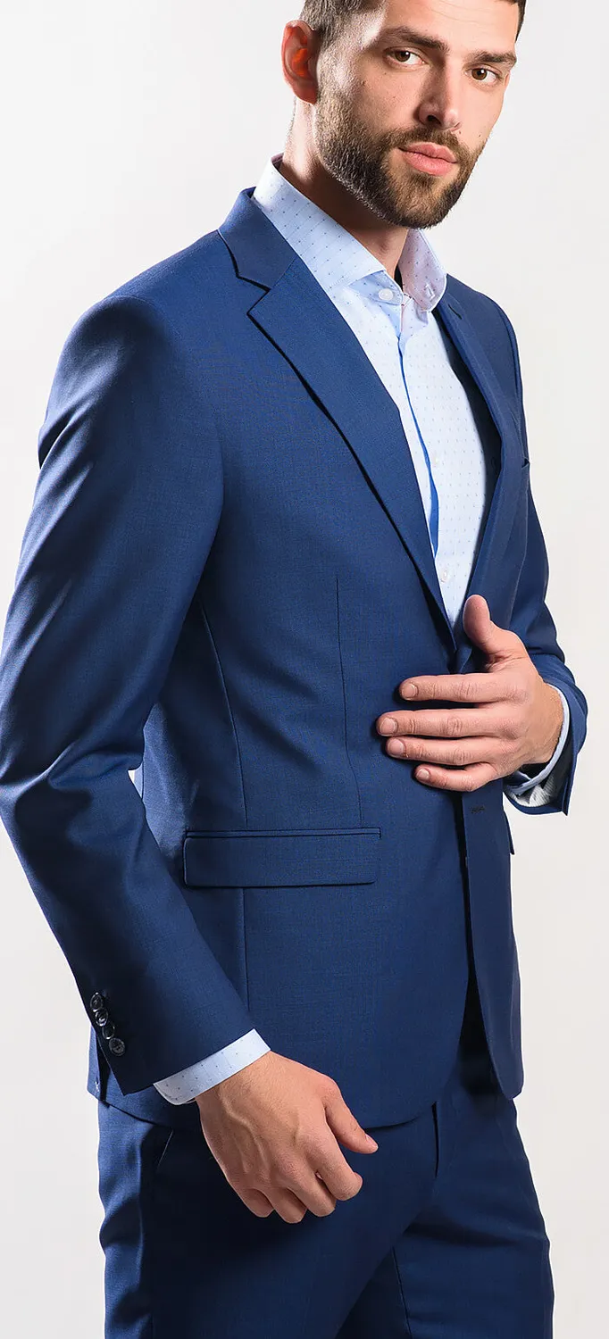 Alain Delon Abito Slim Fit Blu Lana Zignone