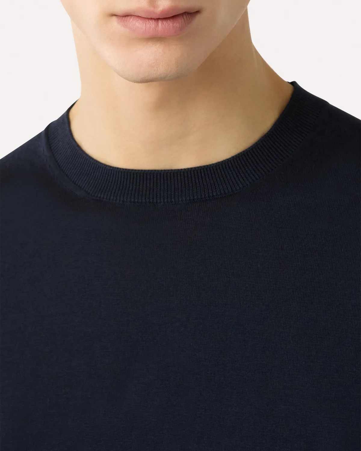 Lardini T-Shirt Maglia Cotone Blu Fiore Jacquard