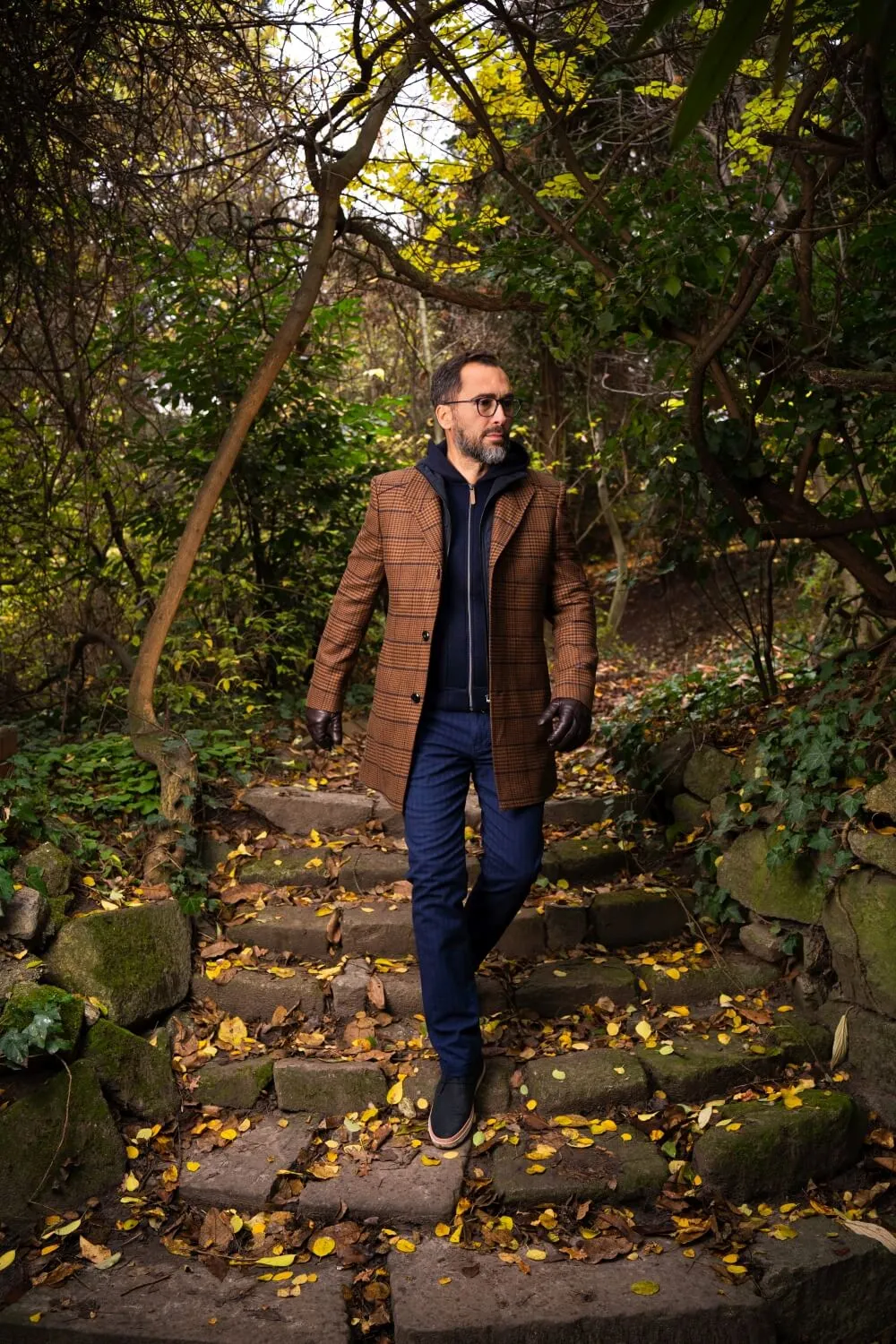 Alain Delon felpa navy zip cappuccio slim fit