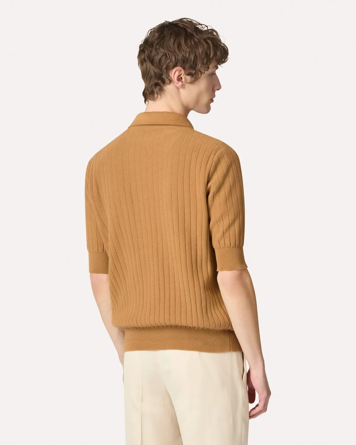 Lardini camicia maglia cammello manica corta