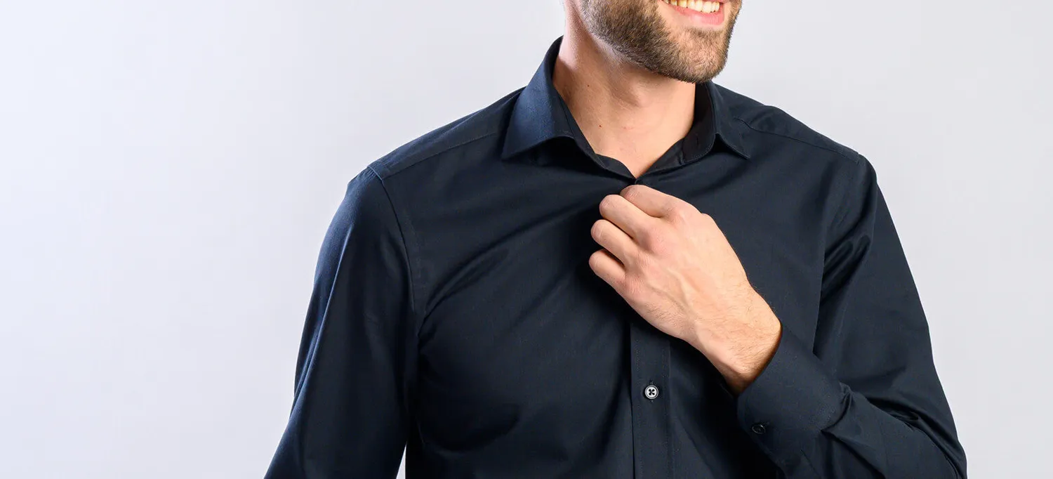 Alain Delon Camicia Nera Extra Slim 39 Getzner