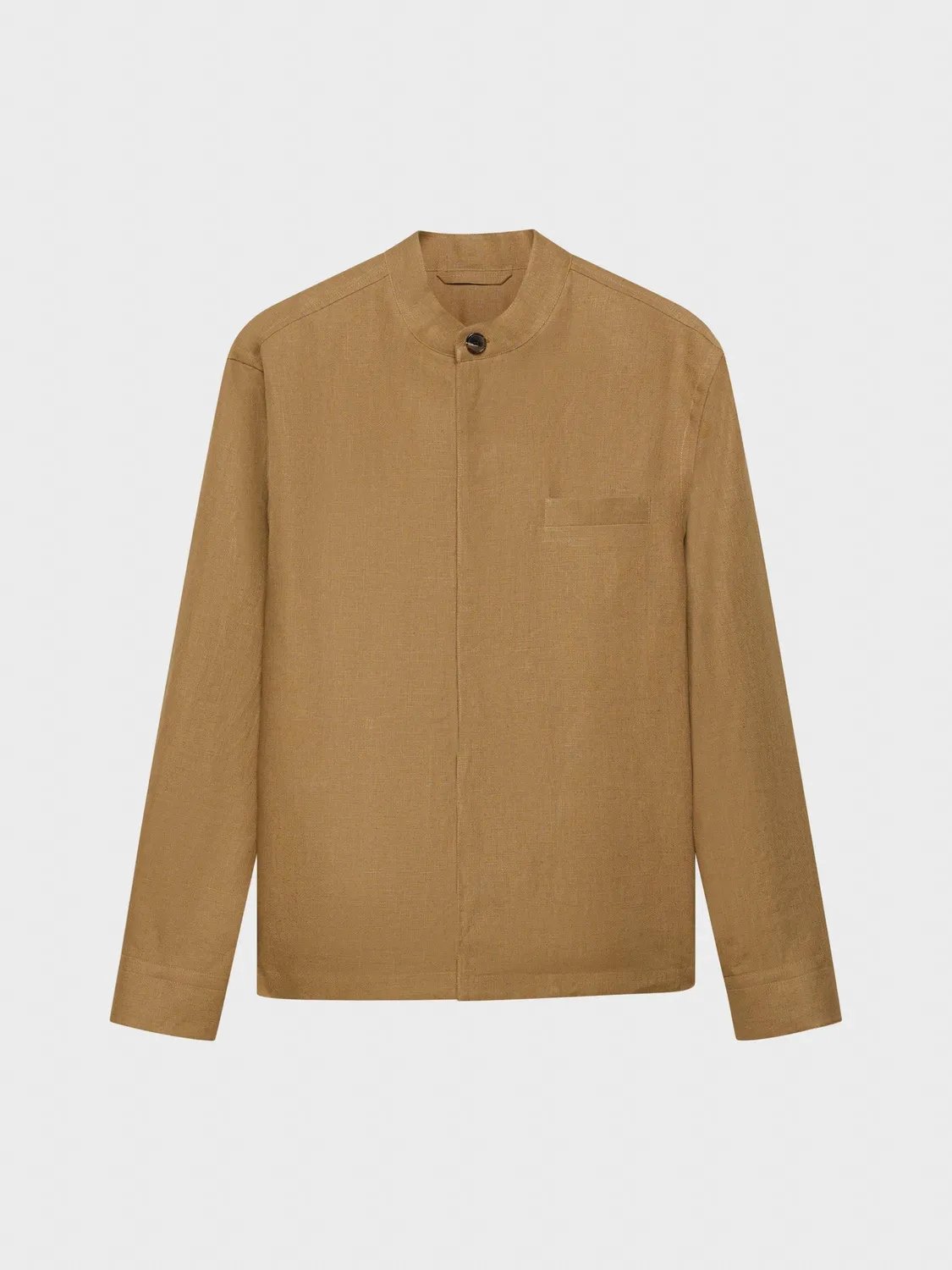 Caruso Aida overshirt lino irlandese cammello