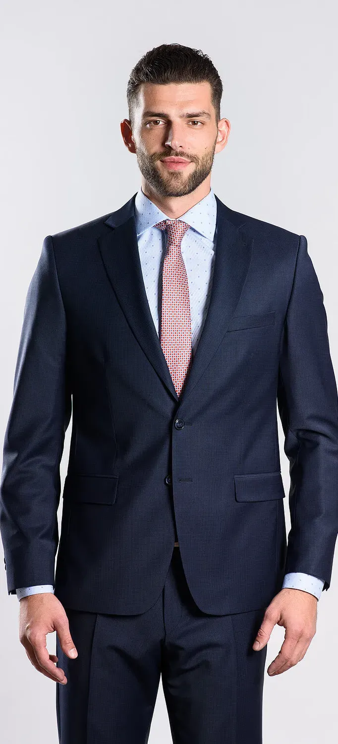 Alain Delon abito slim fit blu navy XL leggero antigrinza