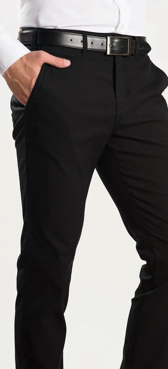 Alain Delon Pantalone Casual Nero Slim Fit Elasticizzato