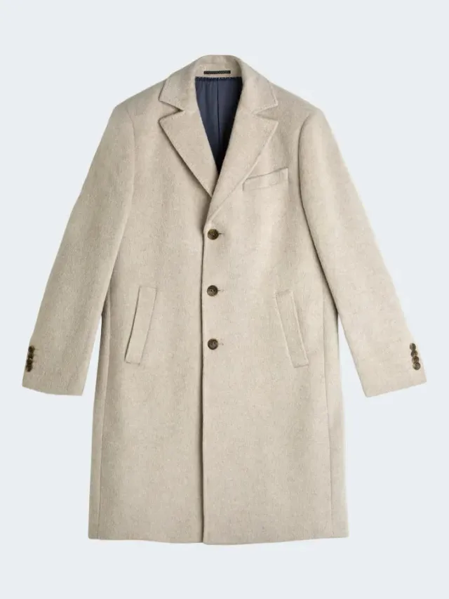 Sand Menswear Sultan cappotto lungo alpaca beige