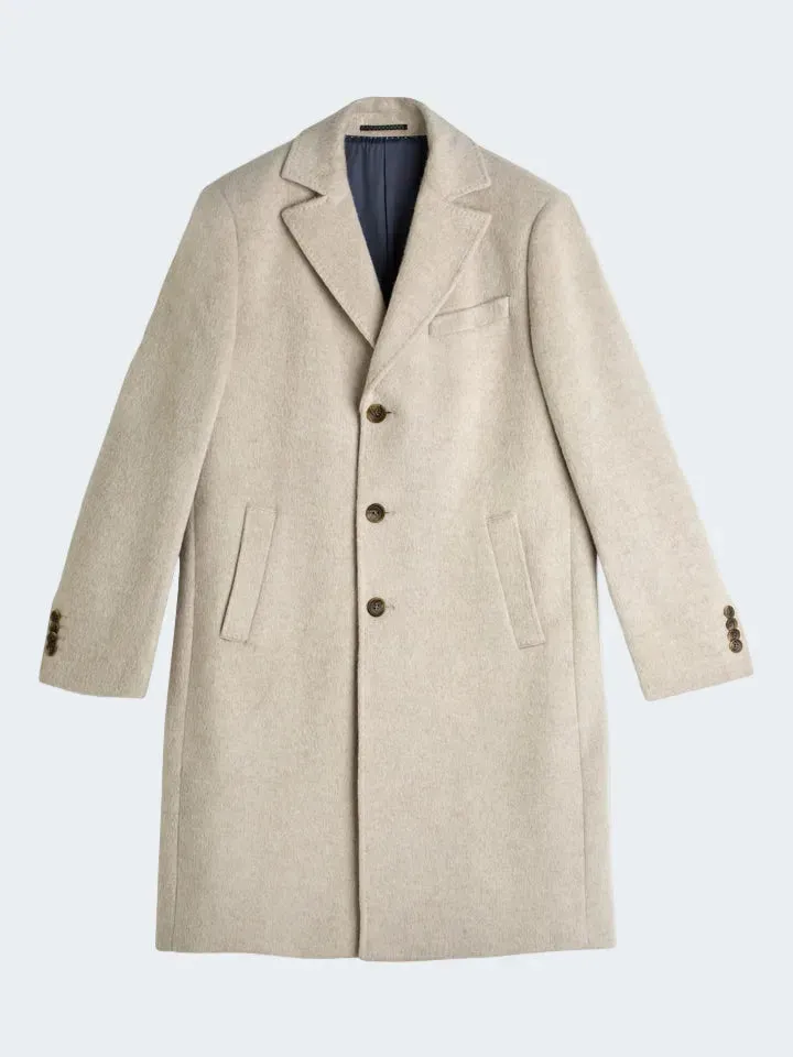 Sand Menswear Sultan cappotto lungo alpaca beige