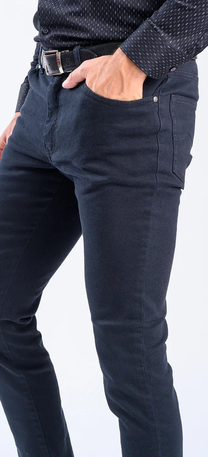 Alain Delon Jeans Slim Fit Neri Elasticizzati