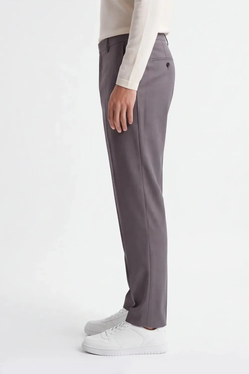 Sonny Bono pantalone da abito tortora elasticizzato