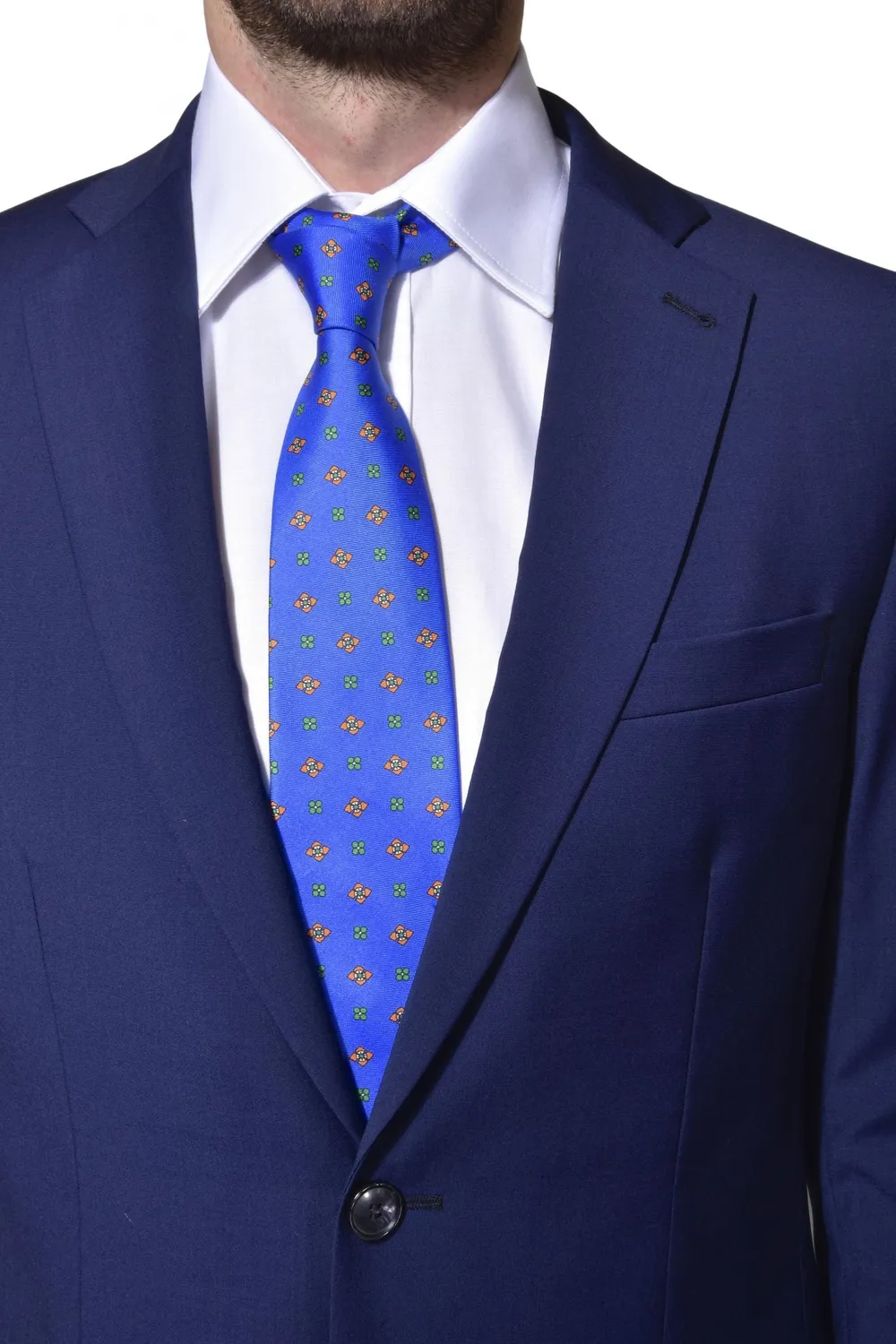 Alain Delon abito slim fit blu in lana Super 120s