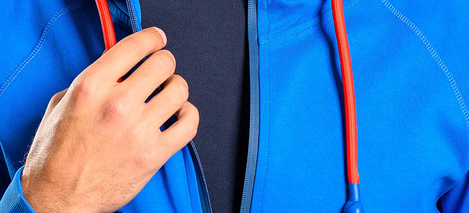 Alain Delon felpa blu cappuccio slim fit