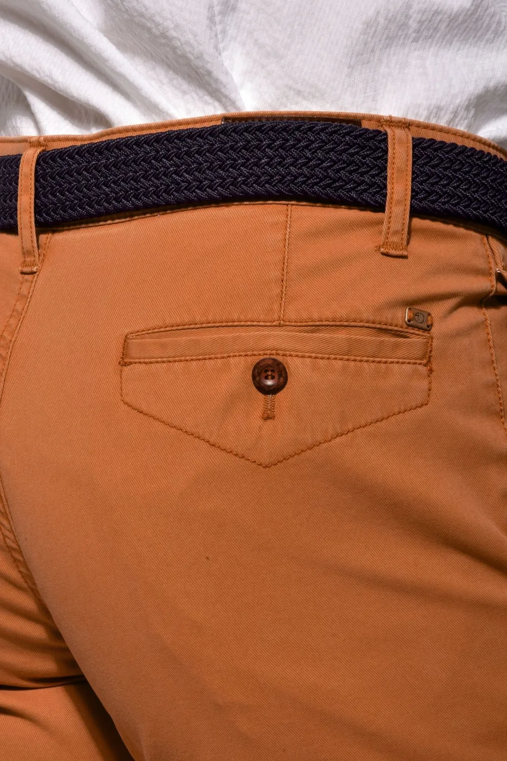 Alain Delon Chinos Uomo Arancioni Slim Fit Cotone