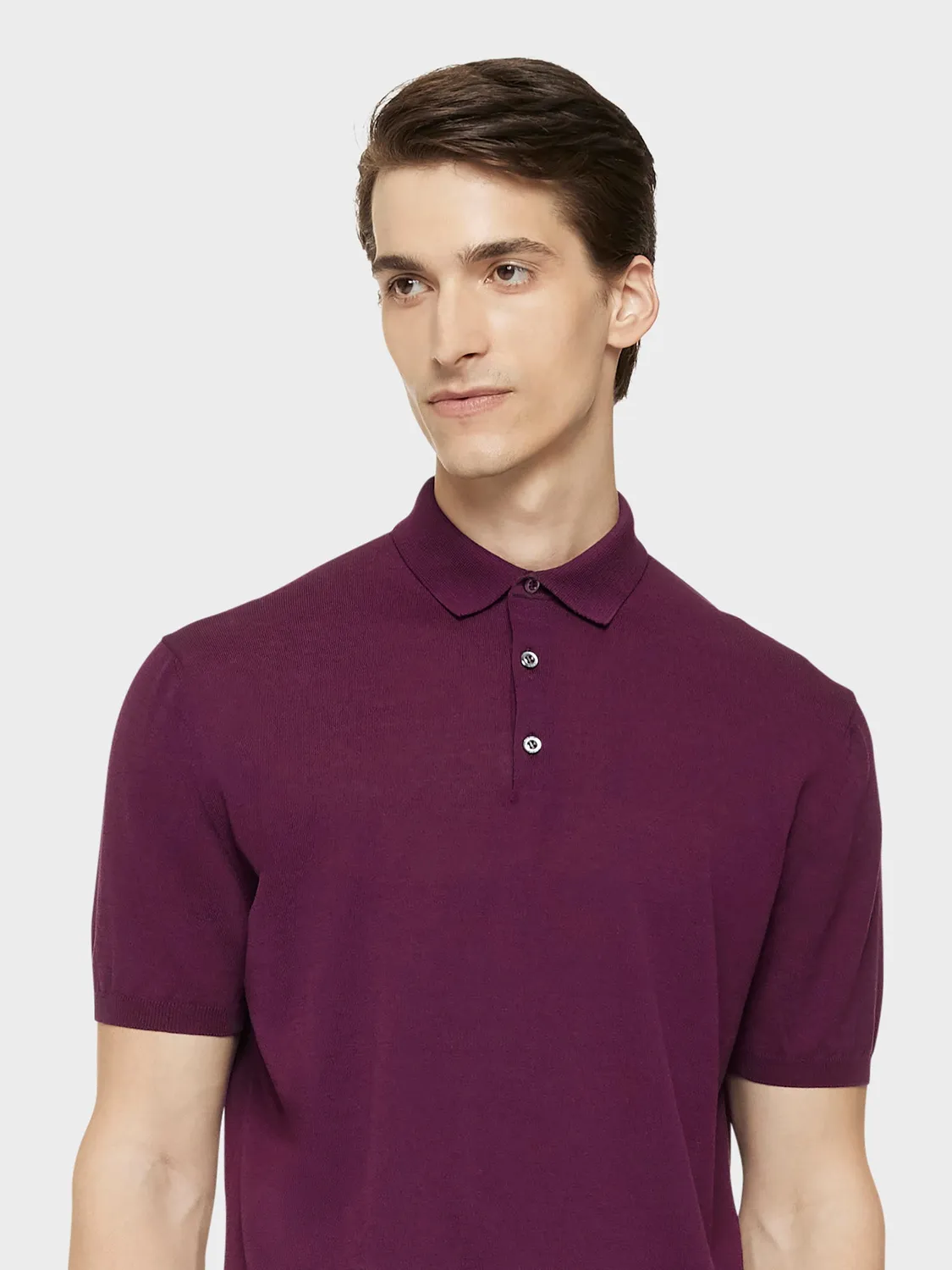 Caruso polo cotone prugna uomo