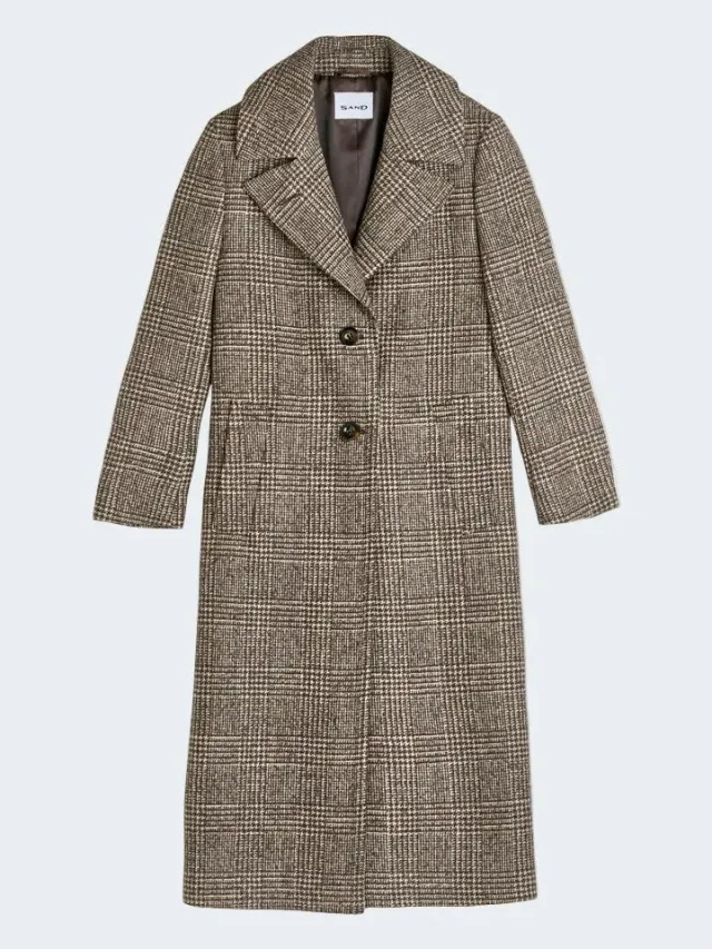 Sand Menswear Clareta cappotto lana glencheck grigio