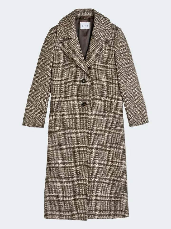 Sand Menswear Clareta cappotto lana glencheck grigio