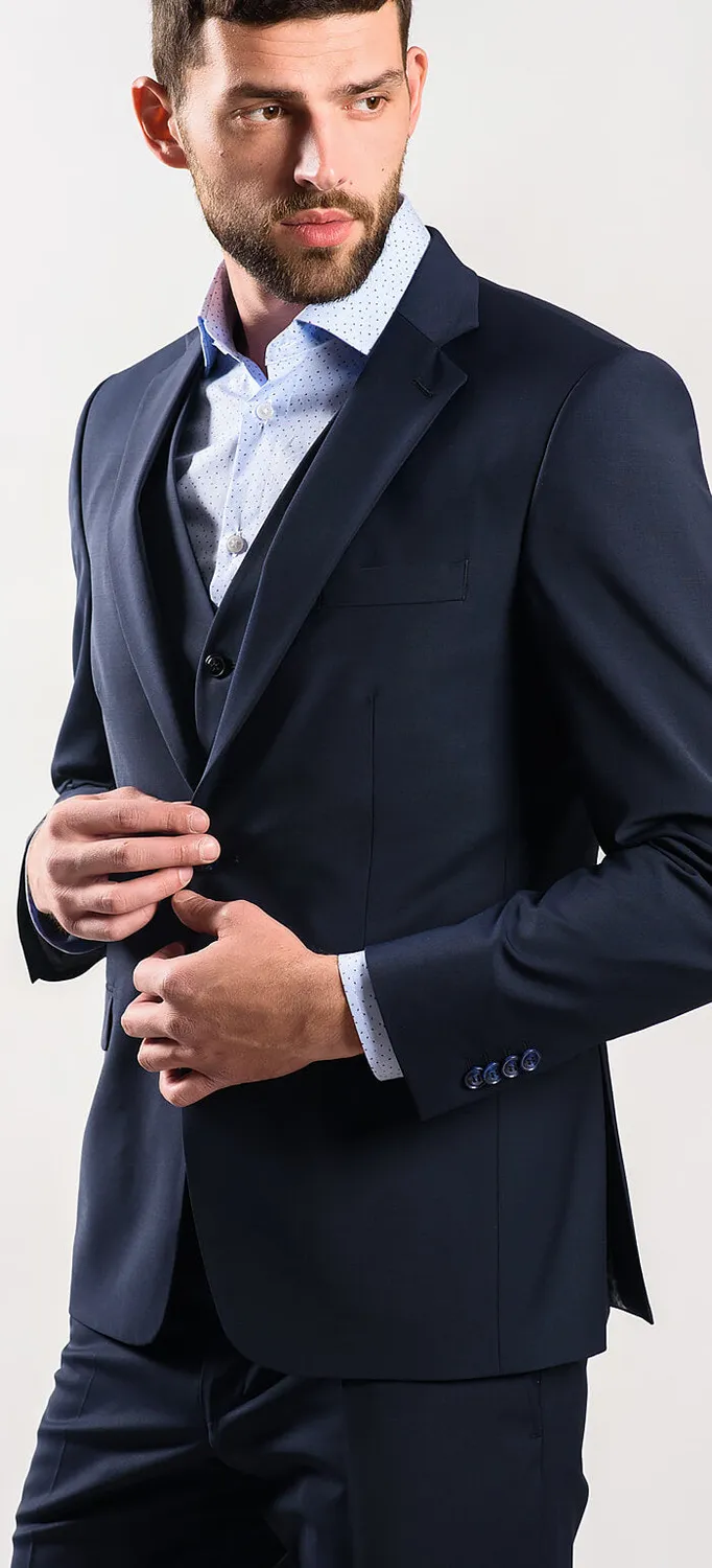 Alain Delon Gilet Abito Classico Elasticizzato Slim