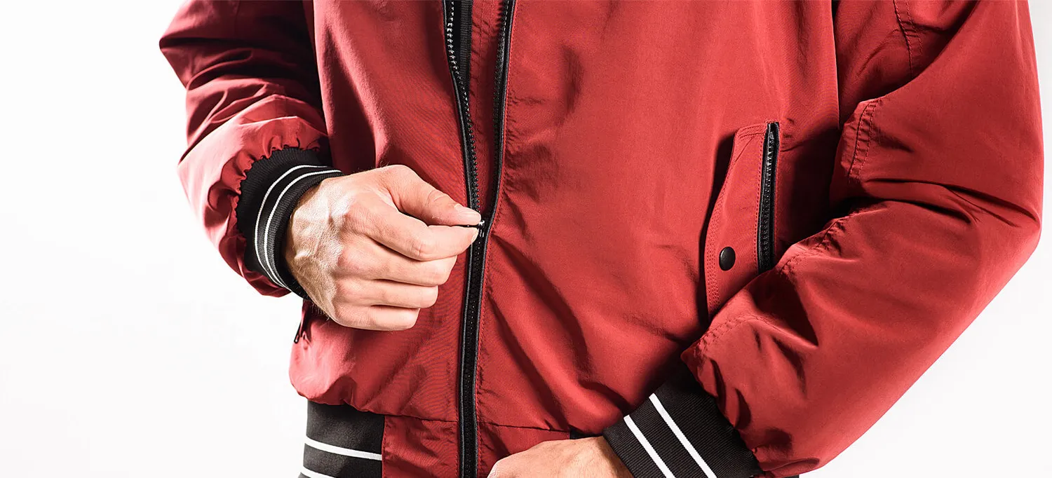 Alain Delon giubbotto rosso uomo slim fit autunnale