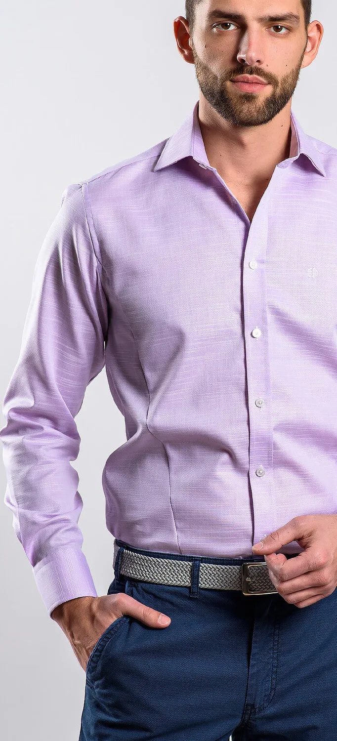 Alain Delon camicia viola extra slim fit cotone Getzner