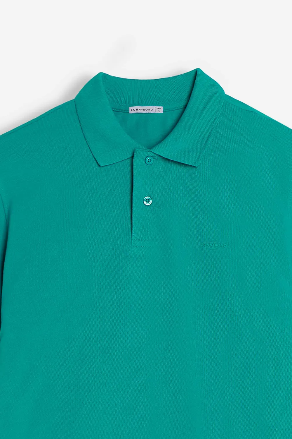 Sonny Bono polo piquet verde smeraldo tinta unita logo