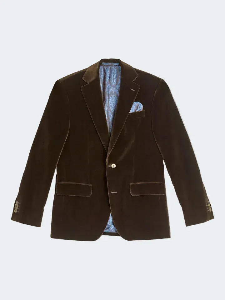 Sand Menswear Sherman Napoli blazer velluto marrone scuro