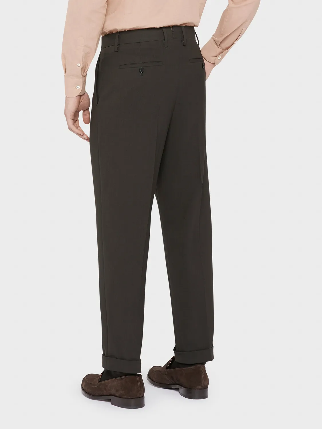 Caruso Houdini pantalone lana carbone tropical
