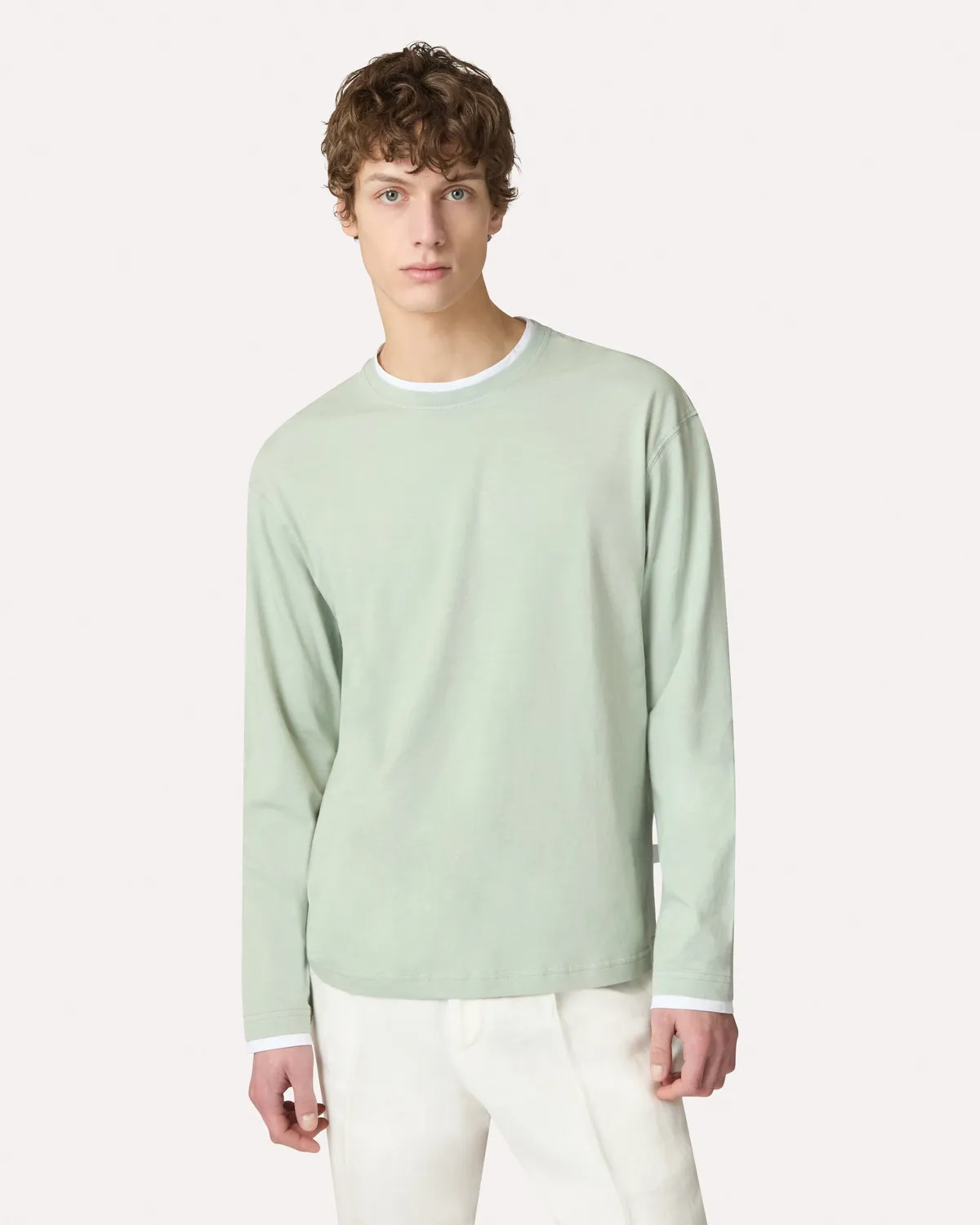 Lardini T-shirt manica lunga salvia cotone Artic