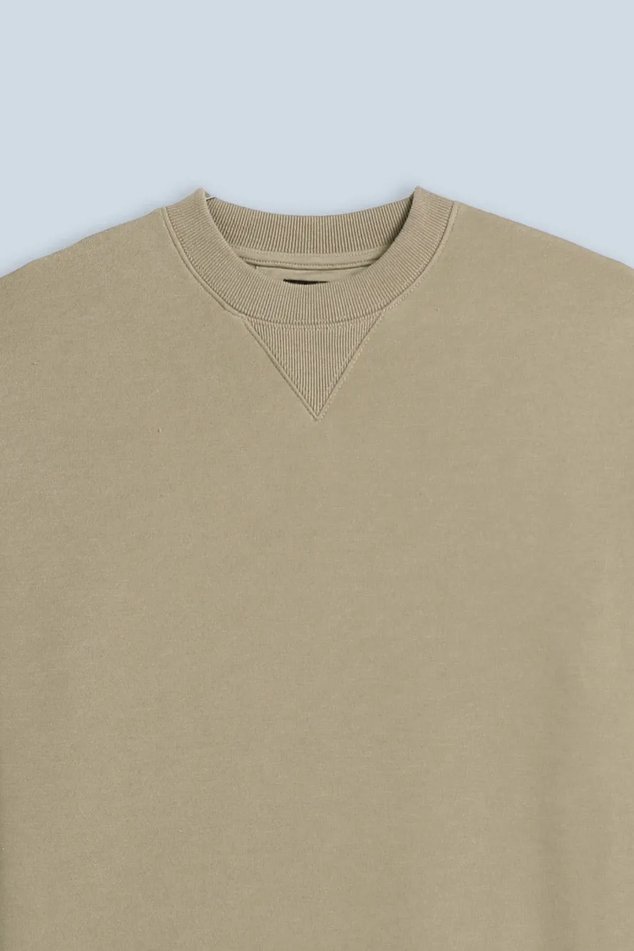 Sonny Bono Basic felpa girocollo beige tinta unita