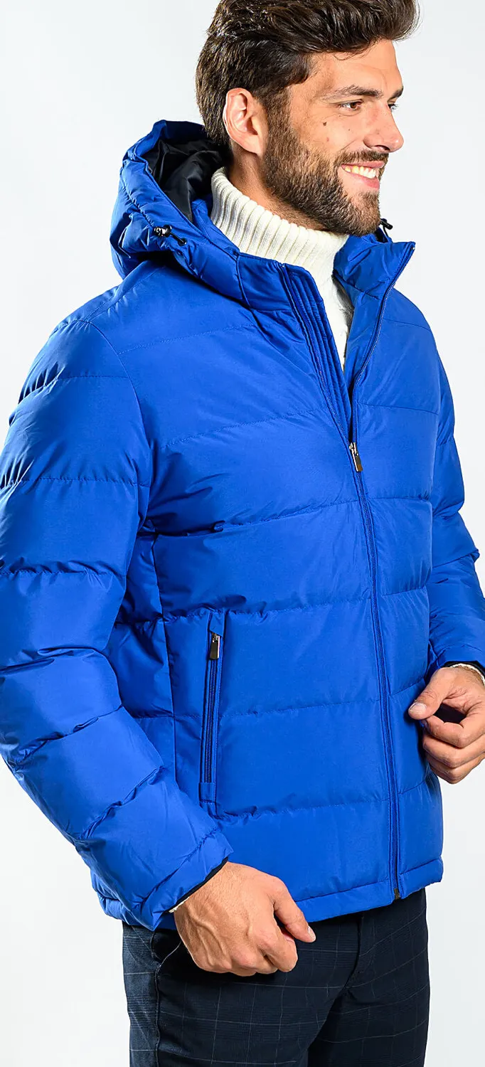 Alain Delon Giacca Invernale Blu Imbottita Leggera