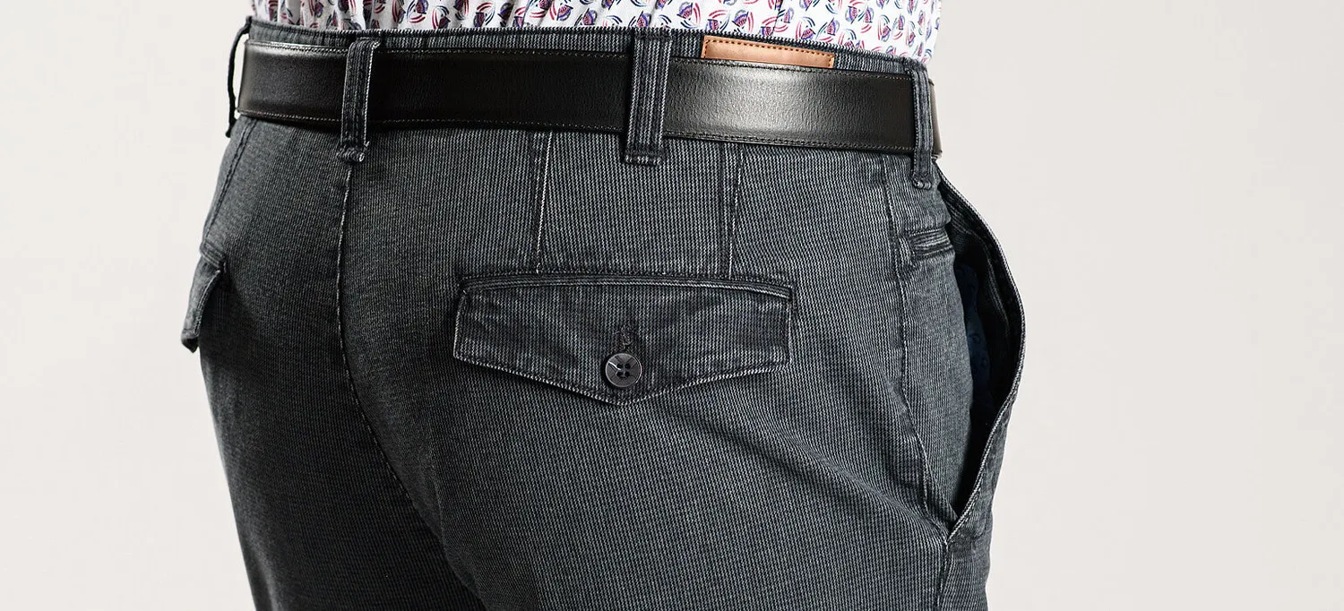 Alain Delon chinos pantalone grigio cotone elasticizzato slim