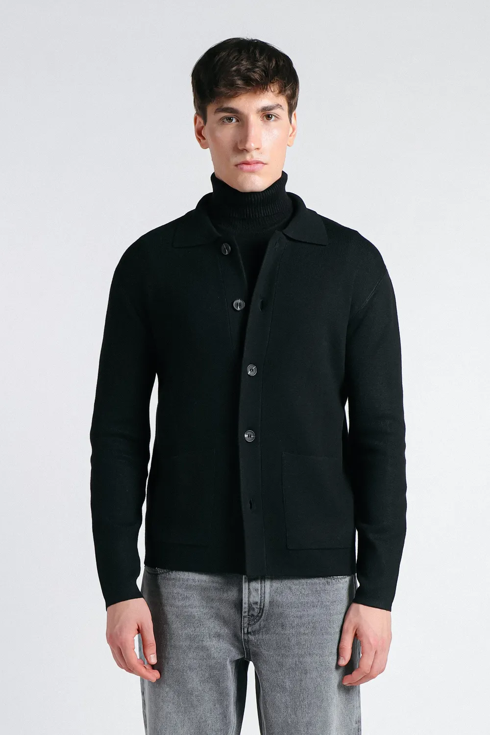 Sonny Bono Overshirt Punto Milano Maglia Nero