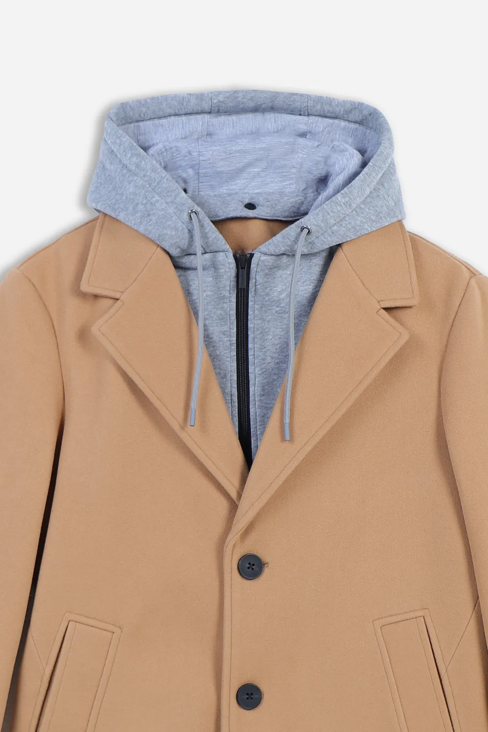 Sonny Bono cappotto baronetto cappuccio felpa cammello