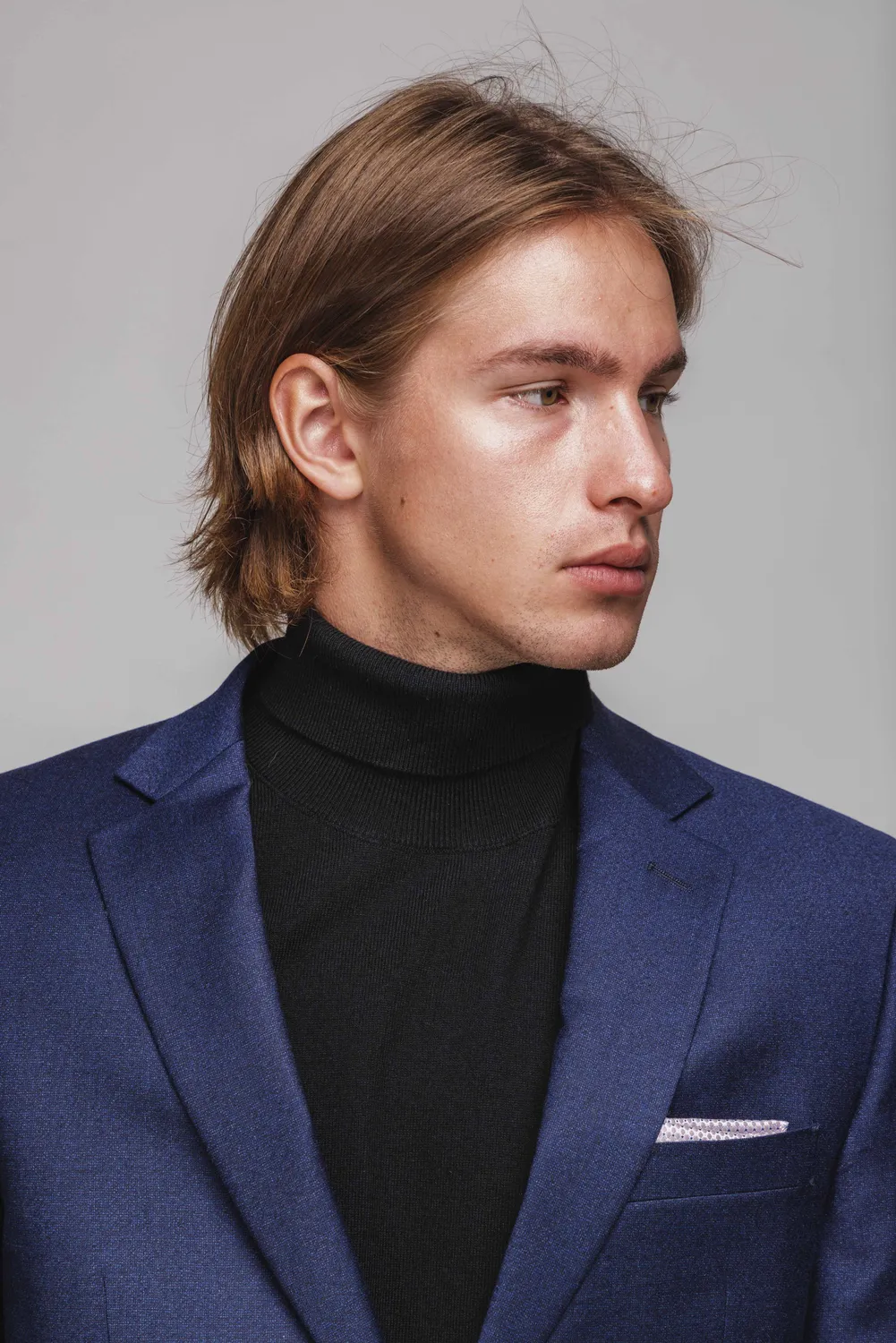 Alain Delon abito uomo slim fit blu accenti neri