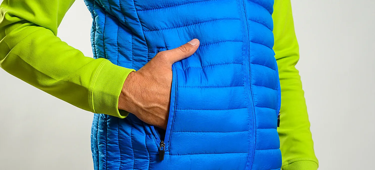 Alain Delon gilet trapuntato blu slim fit zip