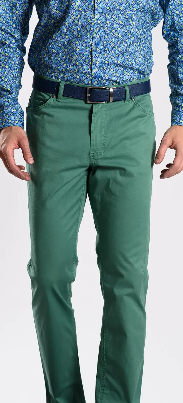 Alain Delon pantaloni verdi cotone 34/34