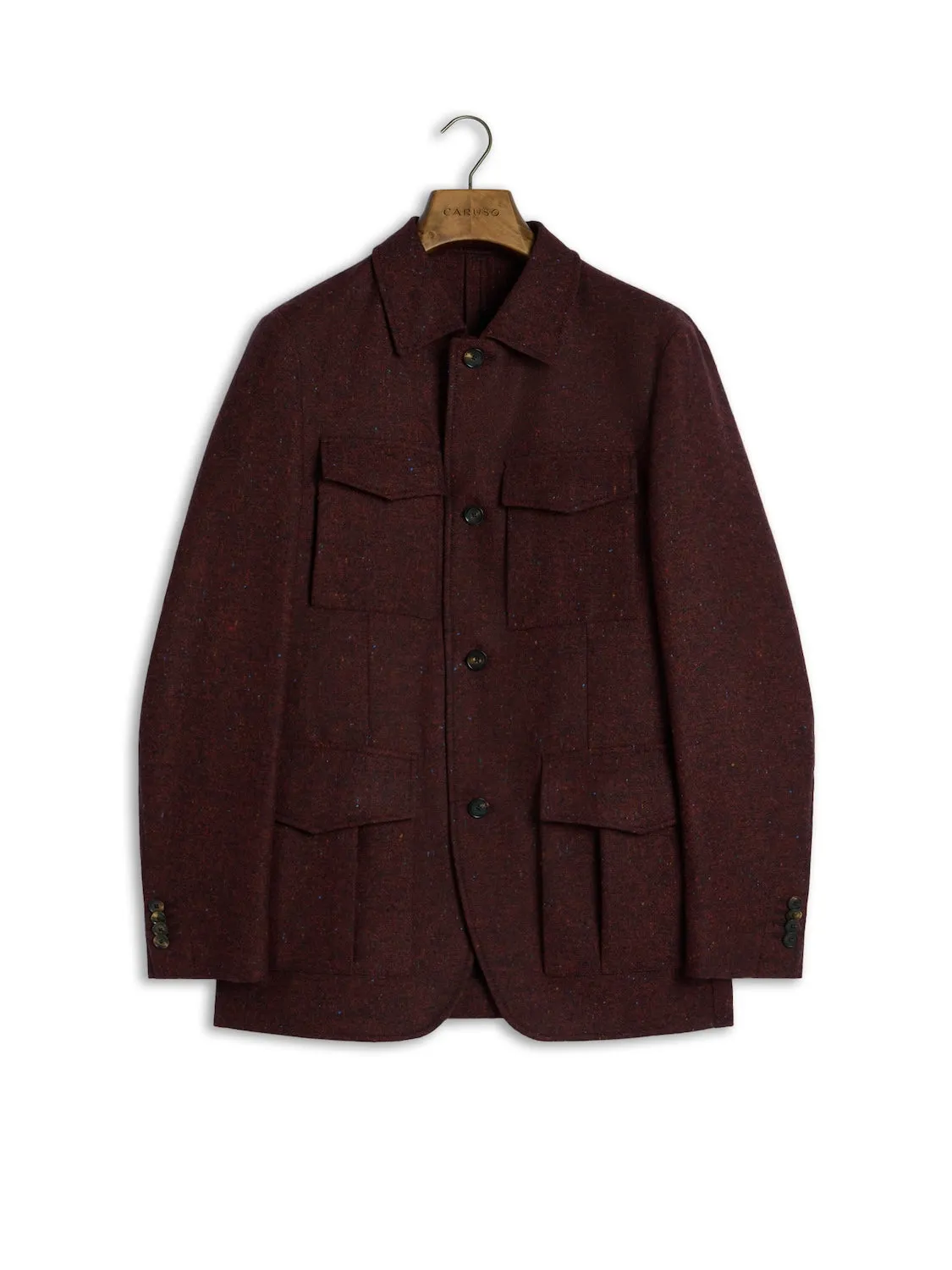 Caruso Saba giacca sahariana lana bordeaux