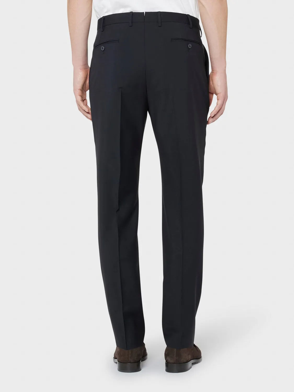 Caruso pantalone nero lana mohair slim