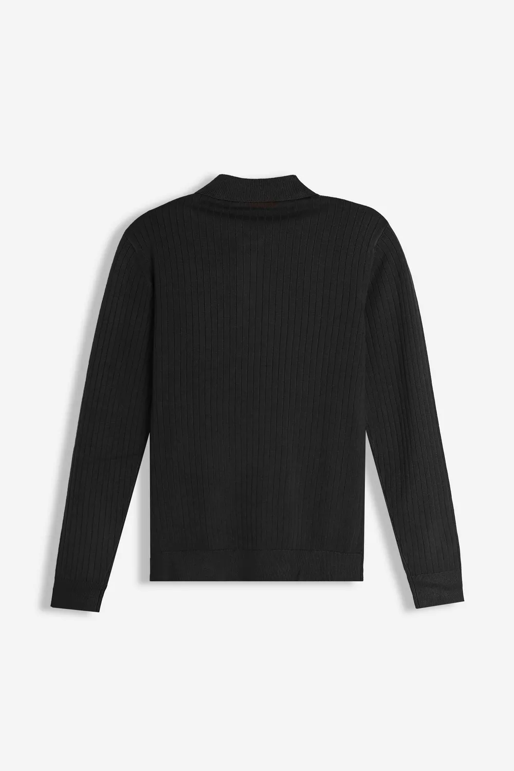 Sonny Bono maglia polo mezza zip nera costina