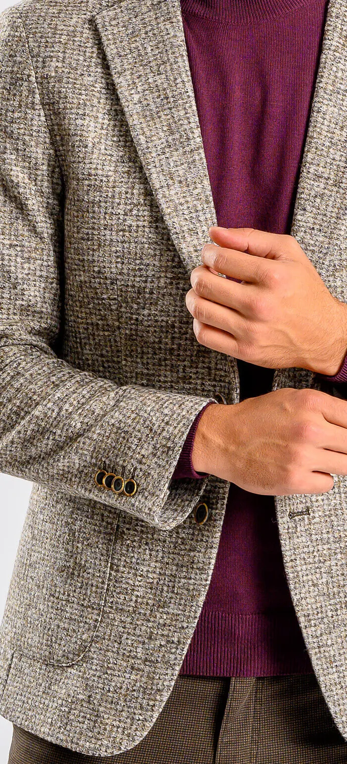 Alain Delon blazer cotone lana beige chiaro 50