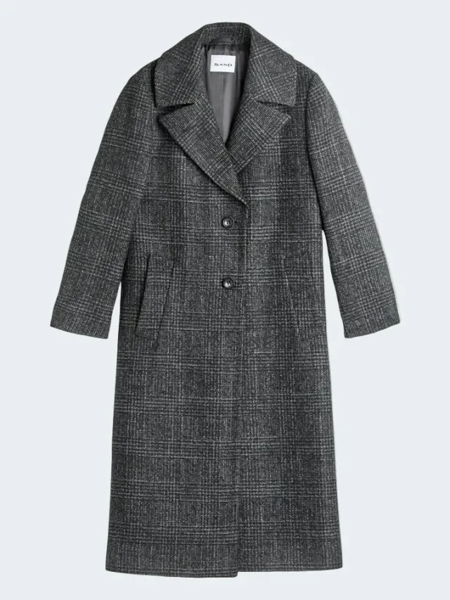 Sand Menswear Cappotto Lana W Clareta Check Lungo Fantasia