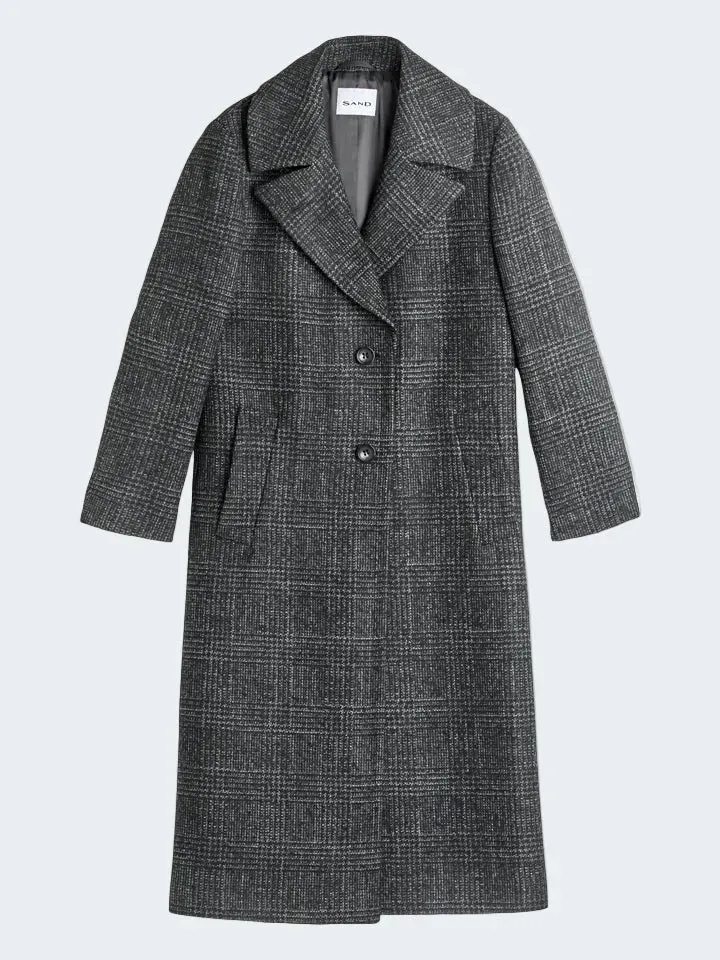 Sand Menswear Cappotto Lana W Clareta Check Lungo Fantasia