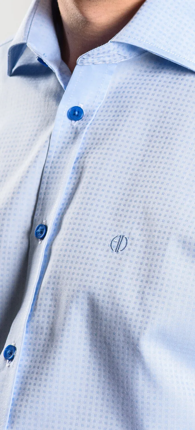 Alain Delon camicia business azzurra extra slim fit cotone