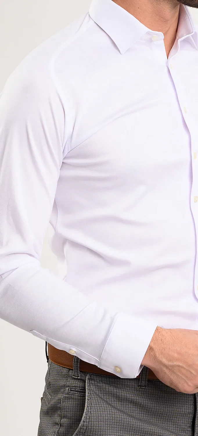 Alain Delon camicia Extra Slim Fit bianca stretch cotone XL