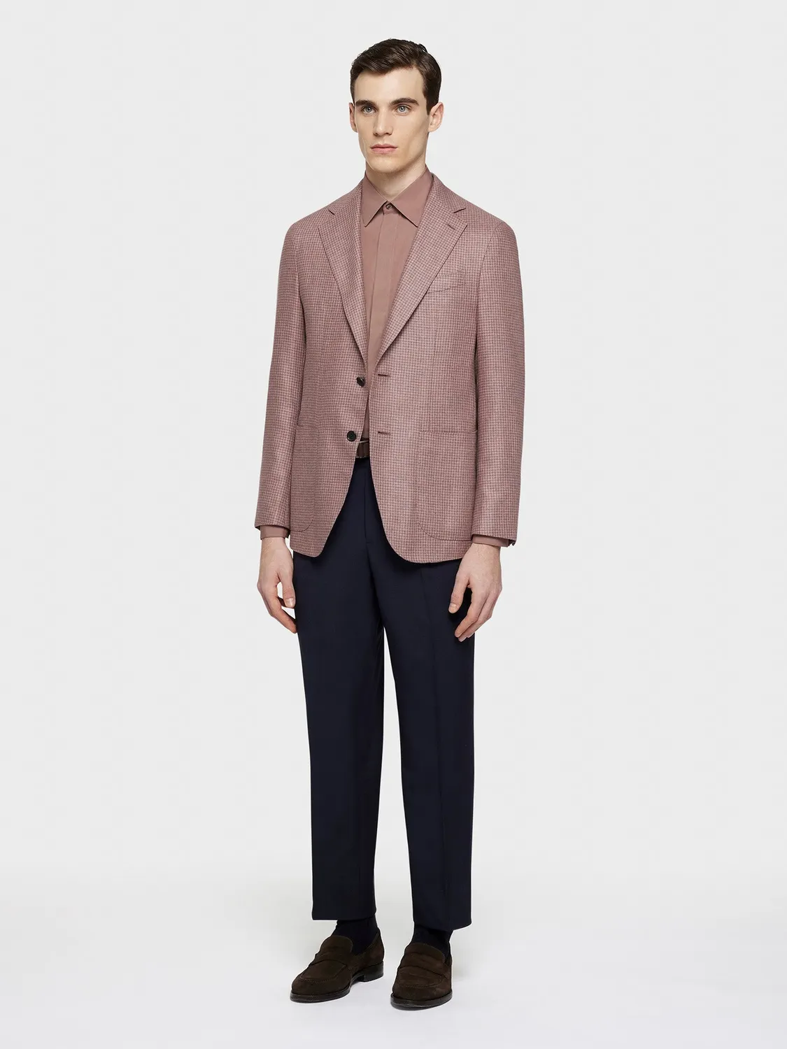 Caruso Houdini pantalone lana blu una pince