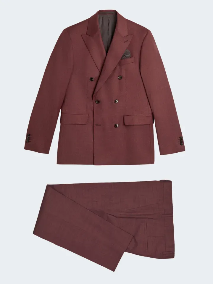 Sand Menswear DB-Mark abito doppiopetto flanella rosso