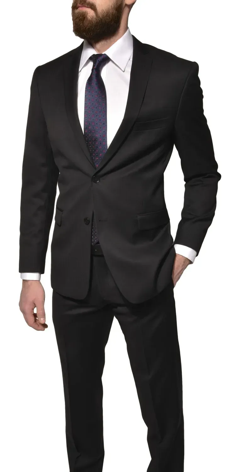 Alain Delon abito nero lana Regular Fit 98