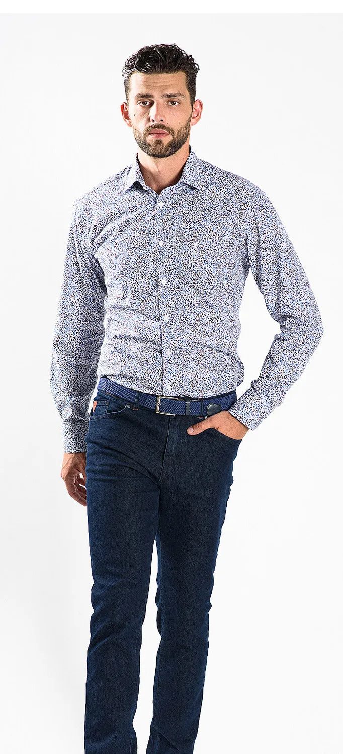 Alain Delon jeans slim blu scuro denim elasticizzato