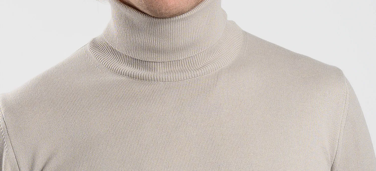 Alain Delon dolcevita grigio chiaro slim cotone